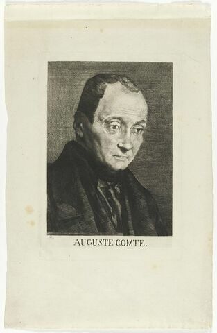 Portrait d'Auguste Comte, en buste, de trois quarts à droite, image 1/1