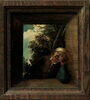 Le Toucher, figure d'homme dans l'embrasure d'une fenêtre rustique, sur fond de paysage, image 3/3
