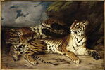Jeune Tigre jouant avec sa mère, dit aussi Étude de deux tigres, image 4/4