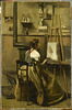 L'atelier de Corot. Jeune femme assise devant un chevalet., image 1/2