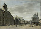 La Place du Dam avec le nouvel Hôtel de Ville à Amsterdam, image 1/4