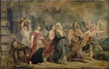 Loth et sa famille quittant Sodome, conduits par des anges, image 7/7