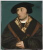 Portrait d'homme âgé de vingt-cinq ans, tenant un oeillet et un chapelet orné d'une petite tête de mort sculptée., image 1/3