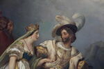 Plafond : François Ier, accompagné de la reine de Navarre, sa soeur, et entouré de sa cour, reçoit les tableaux et les statues rapportés d'Italie par le Primatice, image 8/22