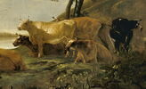 Paysage près de la ville de Rhenen : vaches au pâturage et berger jouant de la flûte, image 4/5