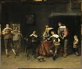 Peintre faisant un portrait, dit autrefois L'atelier de Craesbeeck, image 1/2