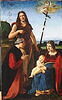 La Vierge à l'Enfant et les saints Jean Baptiste et Sébastien entre deux donateurs (Giacomo di Marchione de Pandolfi da Casio et son fils Girolamo, poète), image 17/18