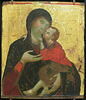 La Vierge et l'Enfant ; à droite à demi effacée, la stigmatisation de saint François, image 2/2