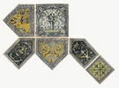 Carreau pentagonal large : décor de grotesques sur fond jaune, image 5/5