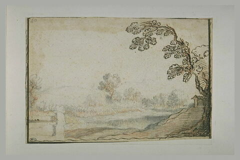 Paysage avec un arbre au premier plan, à droite, image 2/2