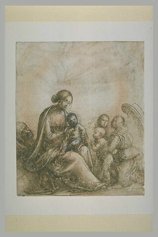 La Sainte Famille, le petit saint Jean-Baptiste et deux anges, image 1/1