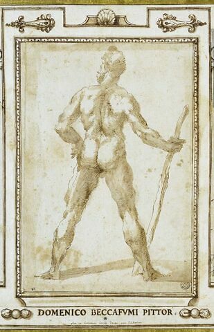 Hercule, de dos, les jambes écartées, tenant sa massue, image 1/4