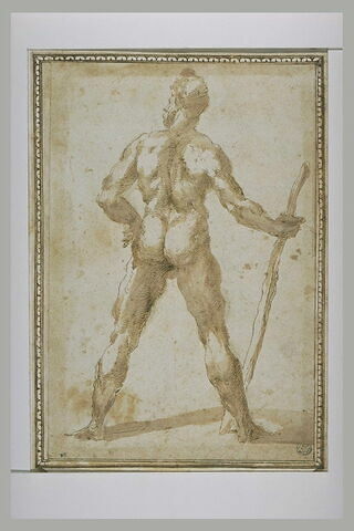 Hercule, de dos, les jambes écartées, tenant sa massue, image 3/4