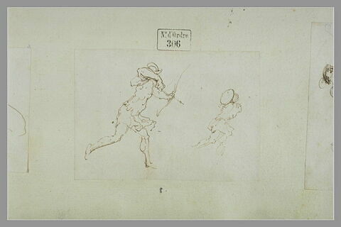 Soldat tirant une flèche sur un homme qui s'enfuit, image 1/1