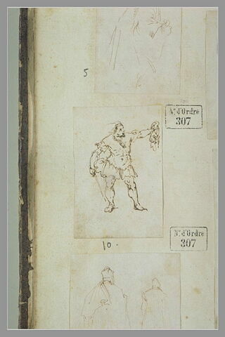 Homme, debout, tenant une épée, élevant un objet de la main gauche, image 1/1