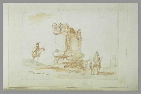 Tombeau de Néron, autour, deux cavaliers