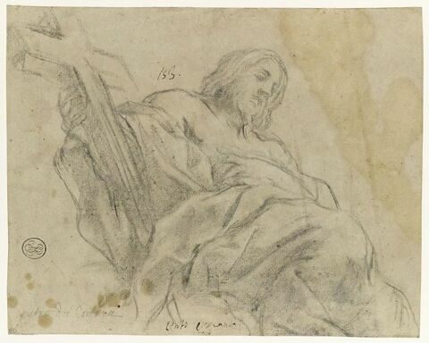 Christ drapé, assis, portant une croix dans la main droite, image 1/2
