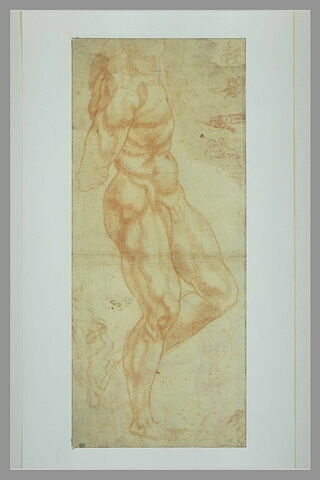 Esquisses de figures, homme nu, le bras droit retourné derrière le dos, image 1/1