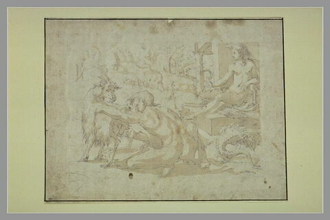 Composition mythologique avec Cérès sur un trône et la chèvre Amalthée, image 2/2