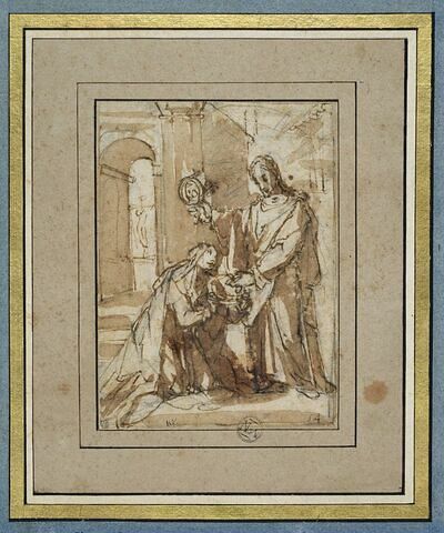 Sainte Catherine de Sienne à genoux, choisissant la couronne d'épines, image 1/3