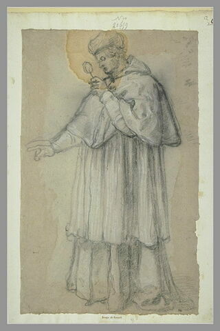 Etude pour un portrait du pape Léon X tenant une loupe, image 1/1