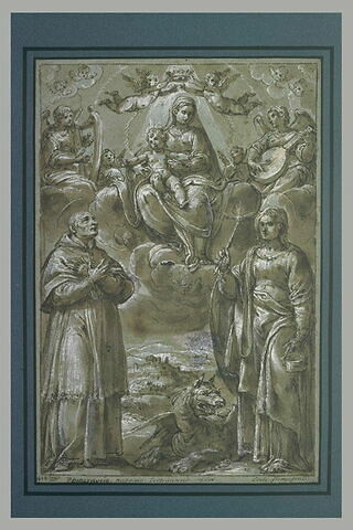 Apparition de la Vierge à l'Enfant à saint Charles Borromée et sainte Marthe