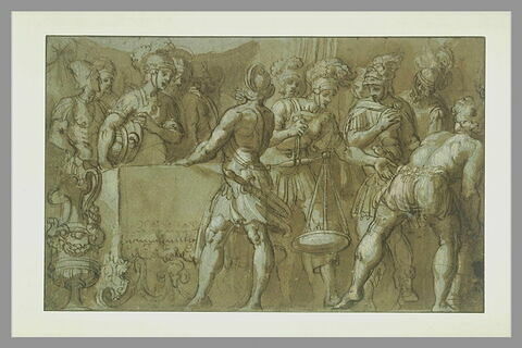 Brennus faisant peser l'or formant la rançon de Rome, image 1/1