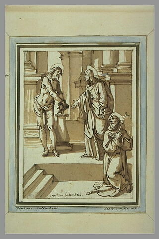 Le Christ à la colonne, la Vierge Marie et saint François à genoux, image 1/1
