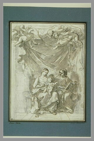 La Vierge assise tenant l'enfant et sainte Elisabeth, image 1/1