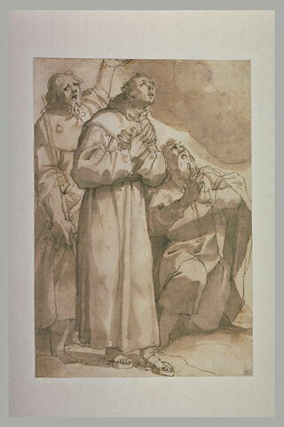 Saint François, saint Jacques et un autre saint en prières, image 1/1