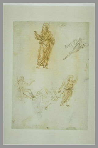 Résurrection du Christ ; un ange ; enfant nu courant vers la gauche, image 1/1