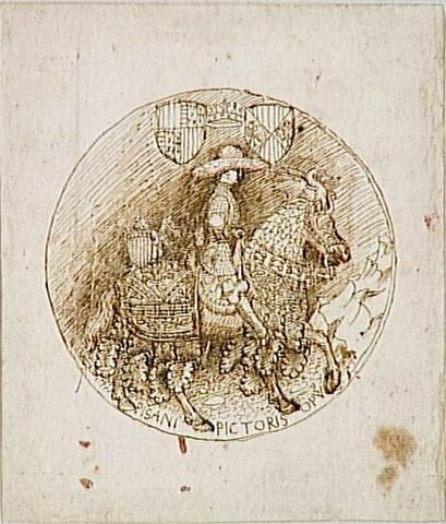 Revers d'une médaille avec Alphonse V d'Aragon à cheval, image 1/2