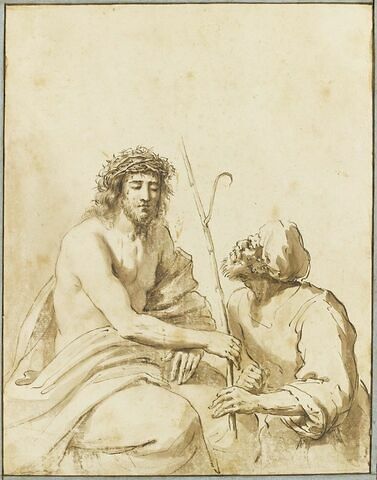 Un soldat donne à Jésus un roseau en guise de sceptre