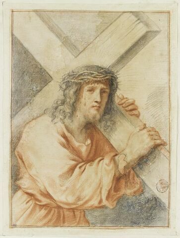 Le Christ, vu en buste, portant la Croix, image 1/2