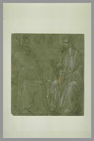 Deux hommes assis, tenant chacun une épée: saint Paul et saint Julien (?), image 2/2