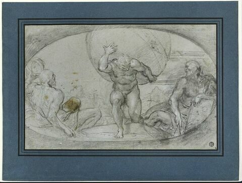 Hercule portant le globe terrestre entre deux astronomes, image 2/3