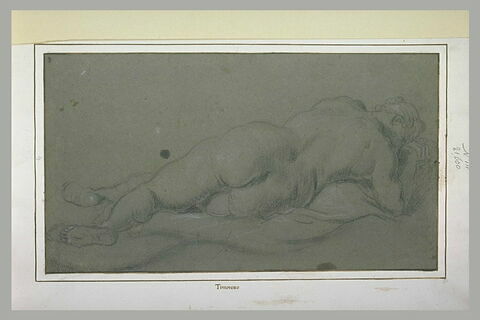 Etude d'une femme nue, allongée, vue de dos, image 1/1