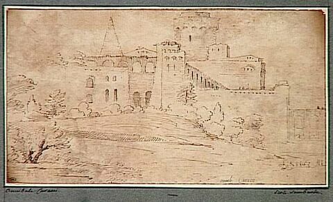 Paysage avec une porte fortifiée et la pyramide de Caius Sestius, image 1/2