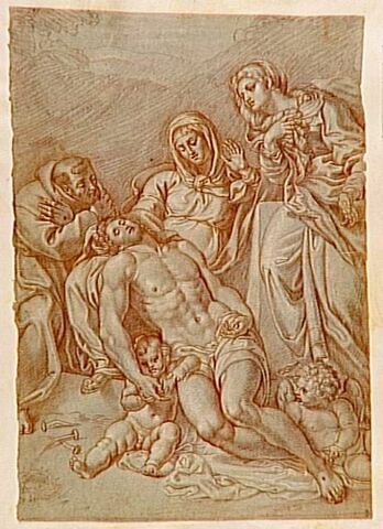 Déploration du Christ mort par la Vierge, saint François et sainte Madeleine, image 1/2
