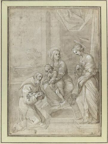 Saint François d'Assise et sainte Cécile devant la Vierge et l'Enfant, image 1/2