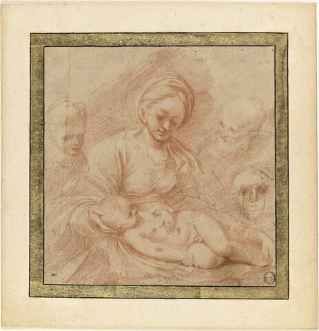 La Vierge soutenant la tête de l'Enfant devant saint Joseph et saint Jean