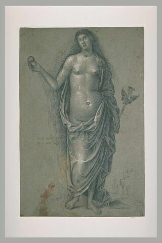 Femme debout, tenant une sphère et un caducée, image 2/2