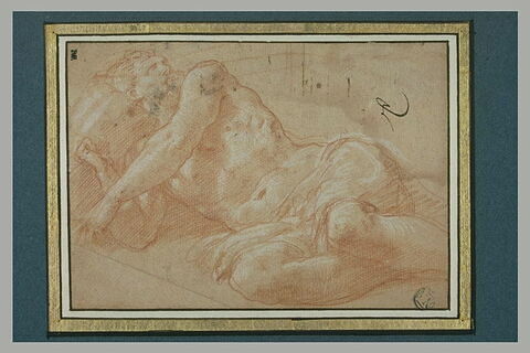 Homme aux trois quarts nu, couché sur le côté droit : Neptune