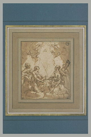 Quatre saints et six anges adorant le Nom de Jésus, image 2/4