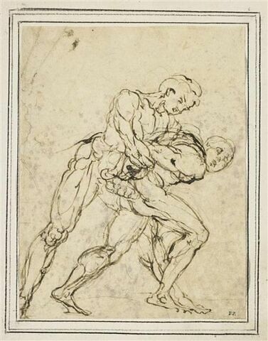 Deux hommes nus, luttant, image 1/2