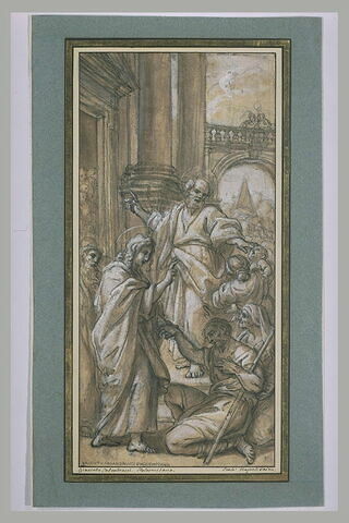 Saint Pierre et saint Jean guérissant les malades à la porte du Temple, image 1/1