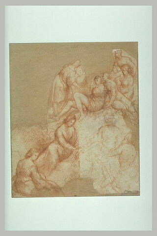Groupe de huit figures féminines, deux putti, un personnage masculin et un centaure (?), image 2/2
