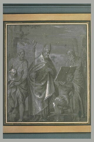 Saint Antoine et un page agenouillé entre saint André et saint Jean-Baptiste, image 1/1