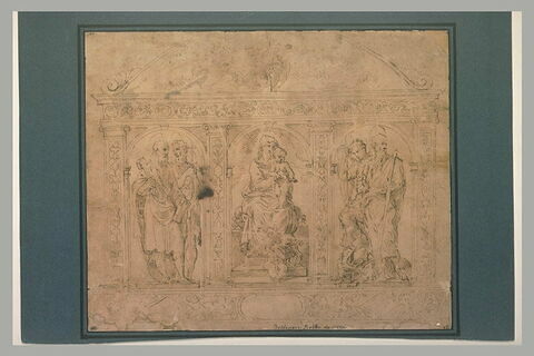Décoration d'un autel : Vierge à l'Enfant et des saints dans des niches, image 1/1