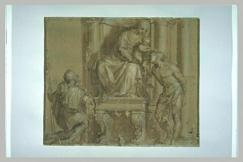 La Vierge à l'Enfant en trône avec saint Roch et saint Sébastien, image 1/1
